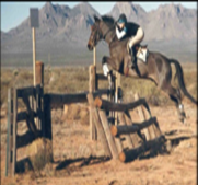 Merry Hanson riding at LCHT in 1985!