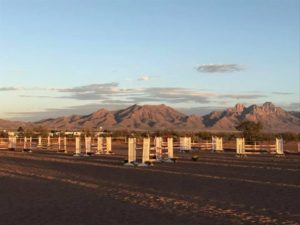 The arena always looks nice as the evening sun sets on the show. Beautiful Organ Mountains in the distance.
